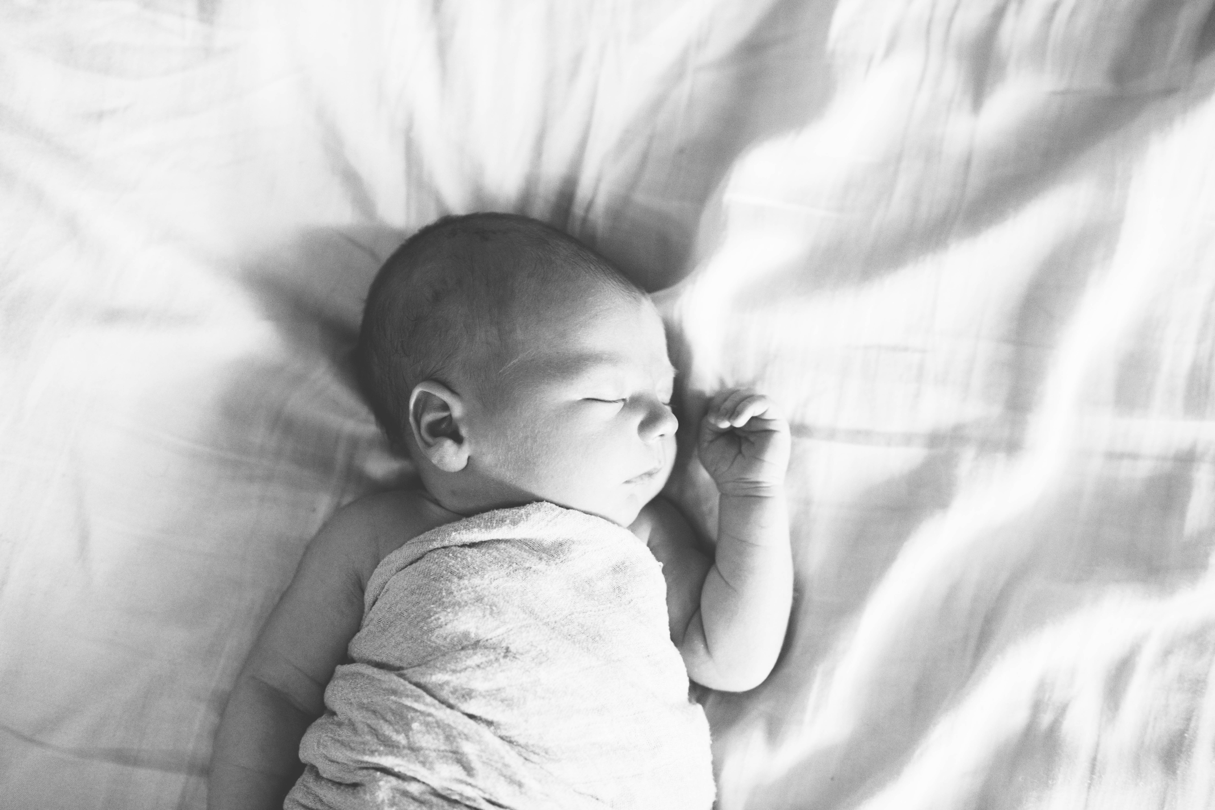 black and white newborn photo 